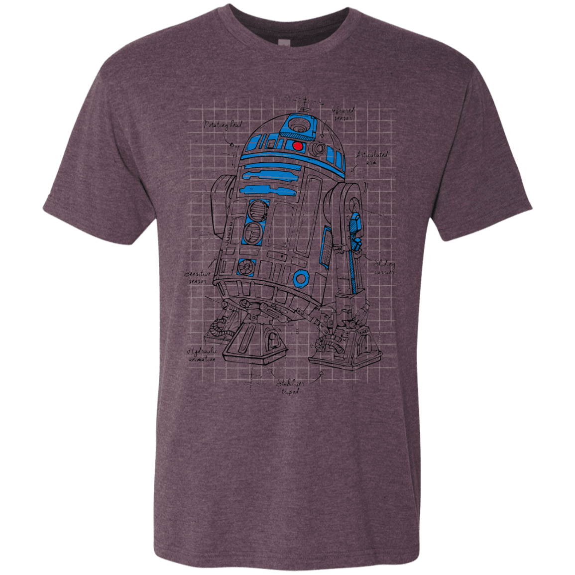 T-Shirts Vintage Purple / S R2D2 Plan Men's Triblend T-Shirt