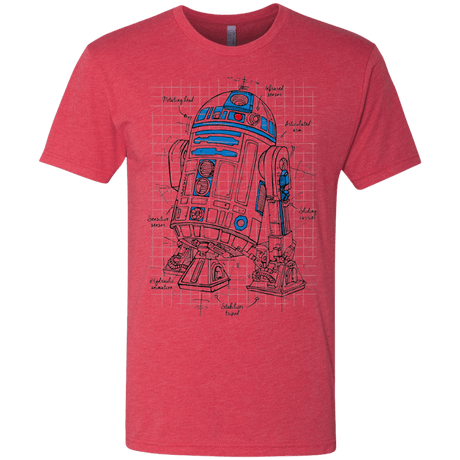 T-Shirts Vintage Red / S R2D2 Plan Men's Triblend T-Shirt