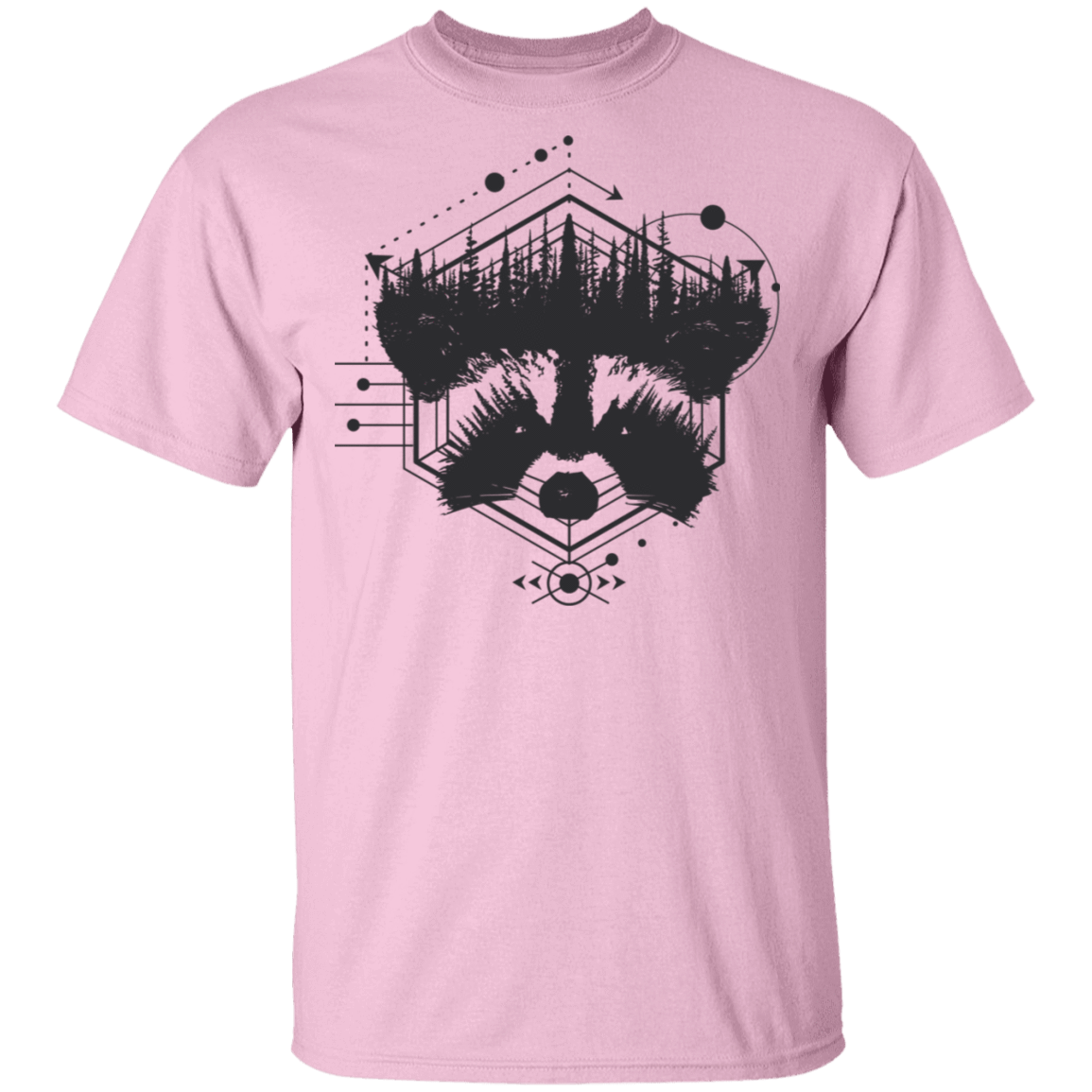 T-Shirts Light Pink / S Raccoon Art T-Shirt