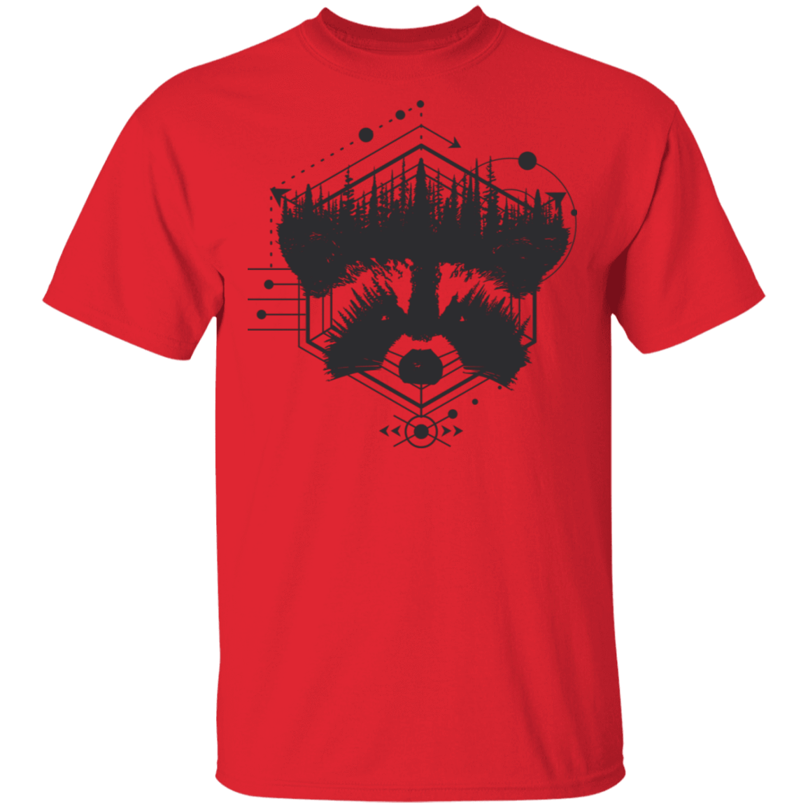 T-Shirts Red / S Raccoon Art T-Shirt