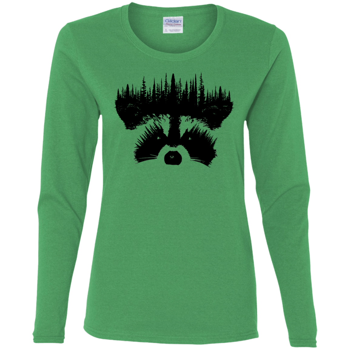 T-Shirts Irish Green / S Raccoon Eyes Women's Long Sleeve T-Shirt