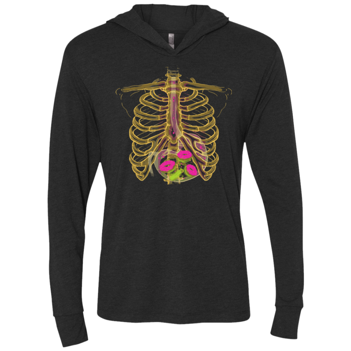 T-Shirts Vintage Black / X-Small Radioactive Donuts Triblend Long Sleeve Hoodie Tee