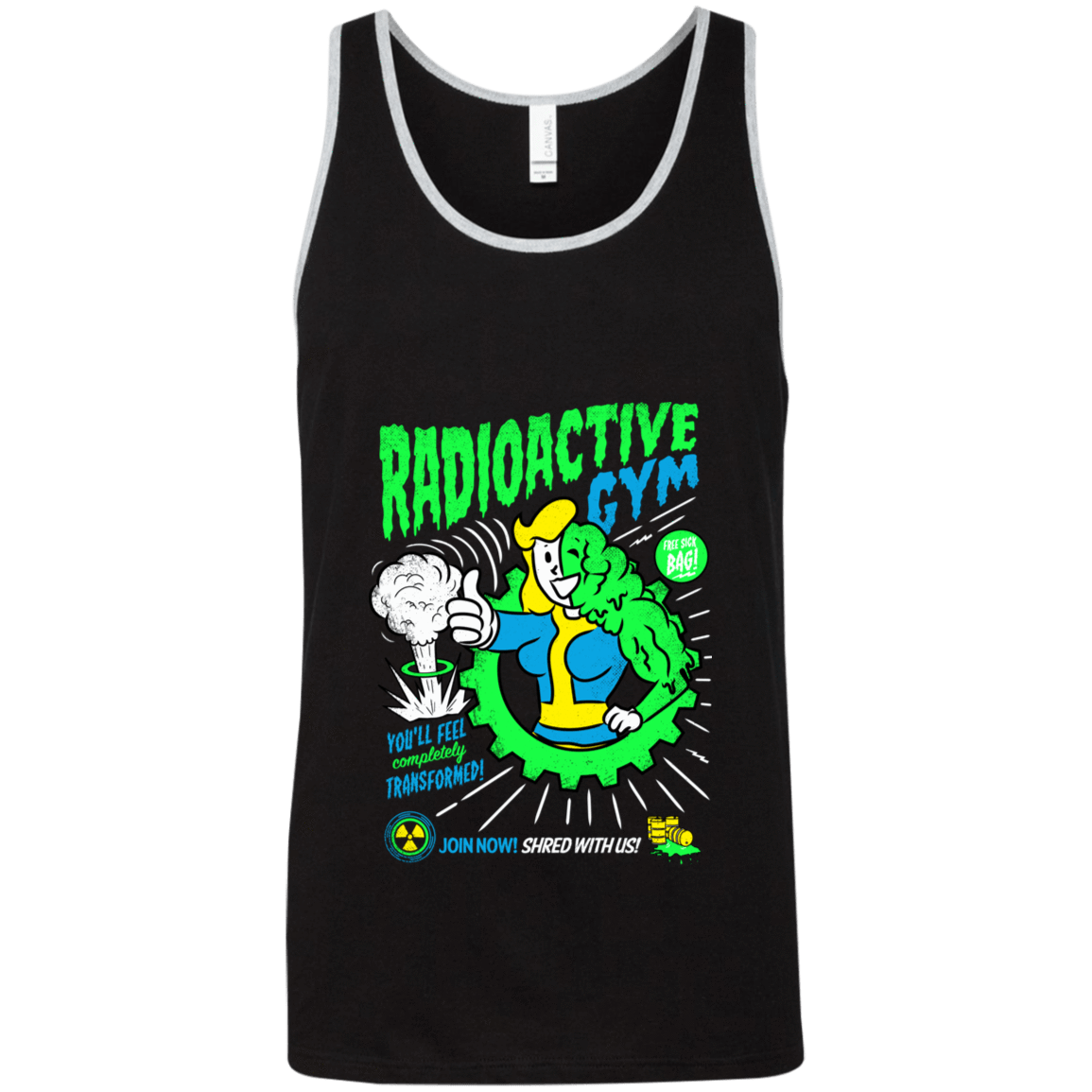 T-Shirts Black/Athletic Heather / X-Small Radioactive Gym Unisex Premium Tank Top