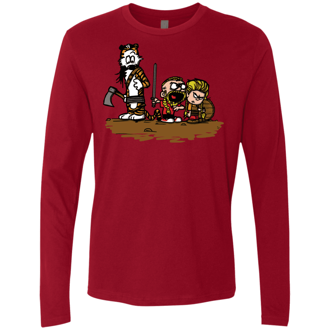 T-Shirts Cardinal / S Raid Men's Premium Long Sleeve