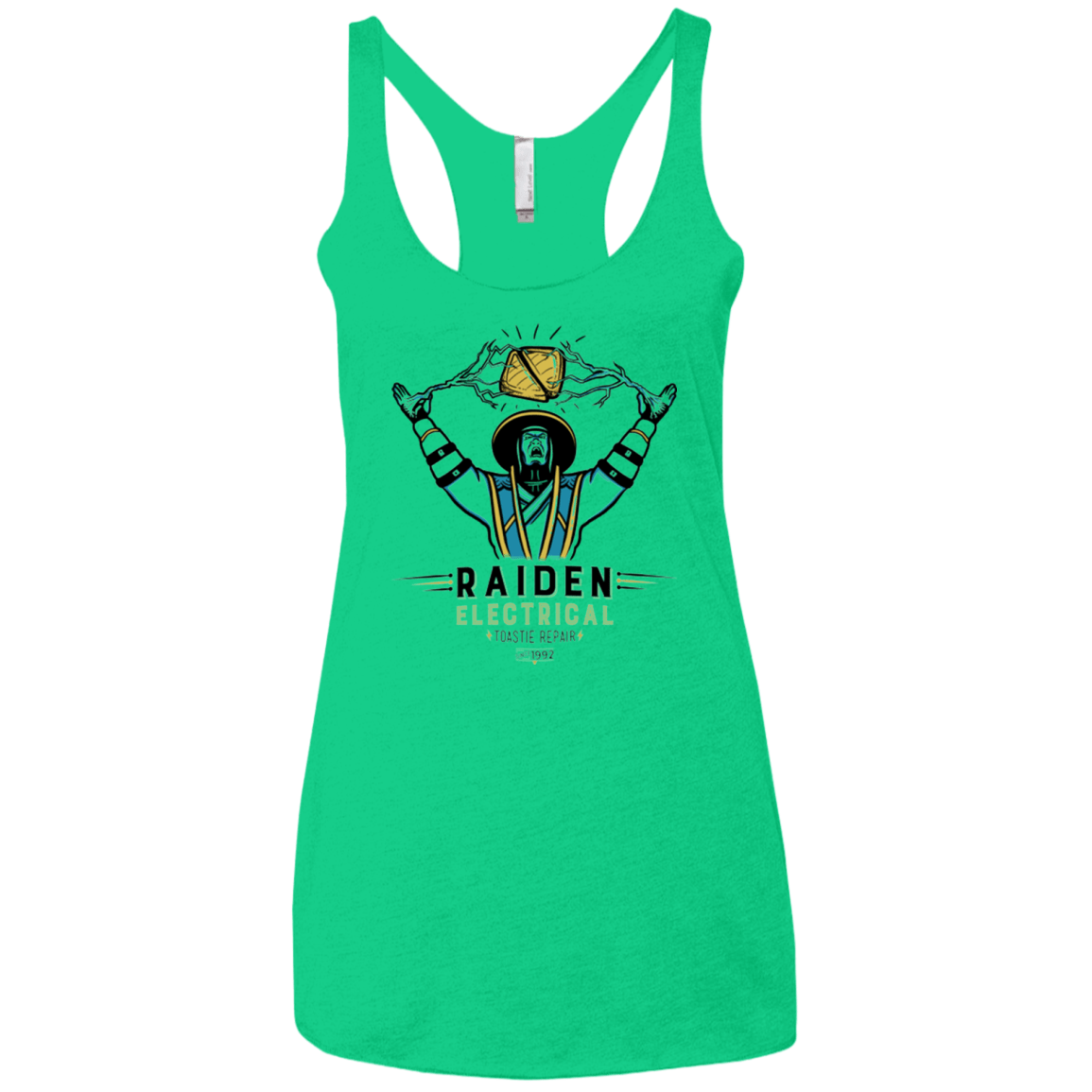T-Shirts Envy / X-Small Raiden Electrical Toastie Repair Women's Triblend Racerback Tank