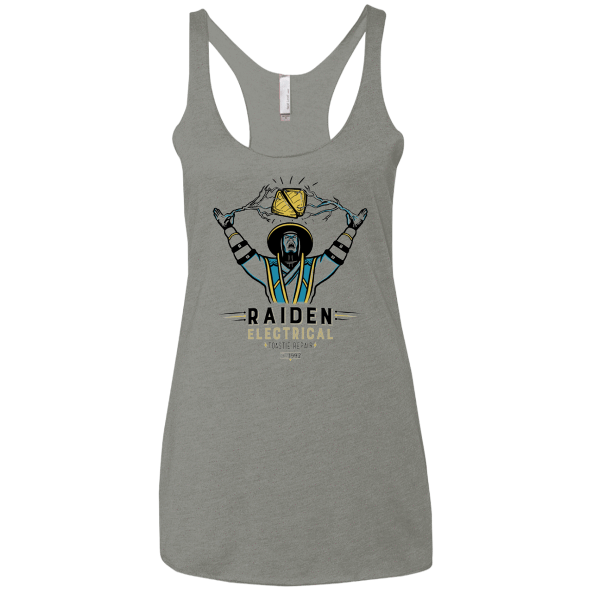 T-Shirts Venetian Grey / X-Small Raiden Electrical Toastie Repair Women's Triblend Racerback Tank