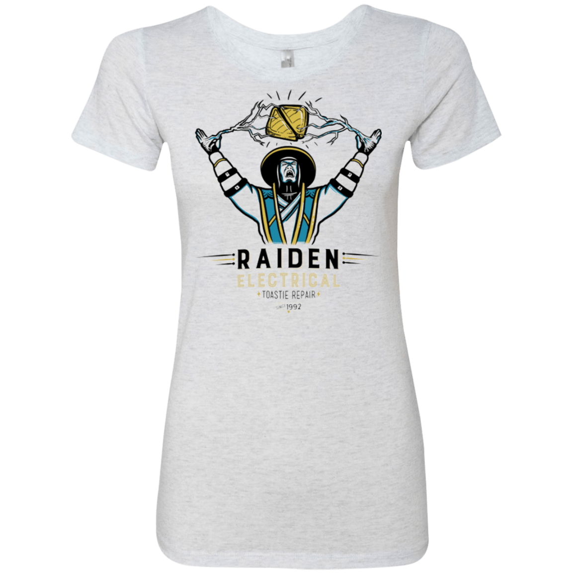 T-Shirts Heather White / Small Raiden Electrical Toastie Repair Women's Triblend T-Shirt