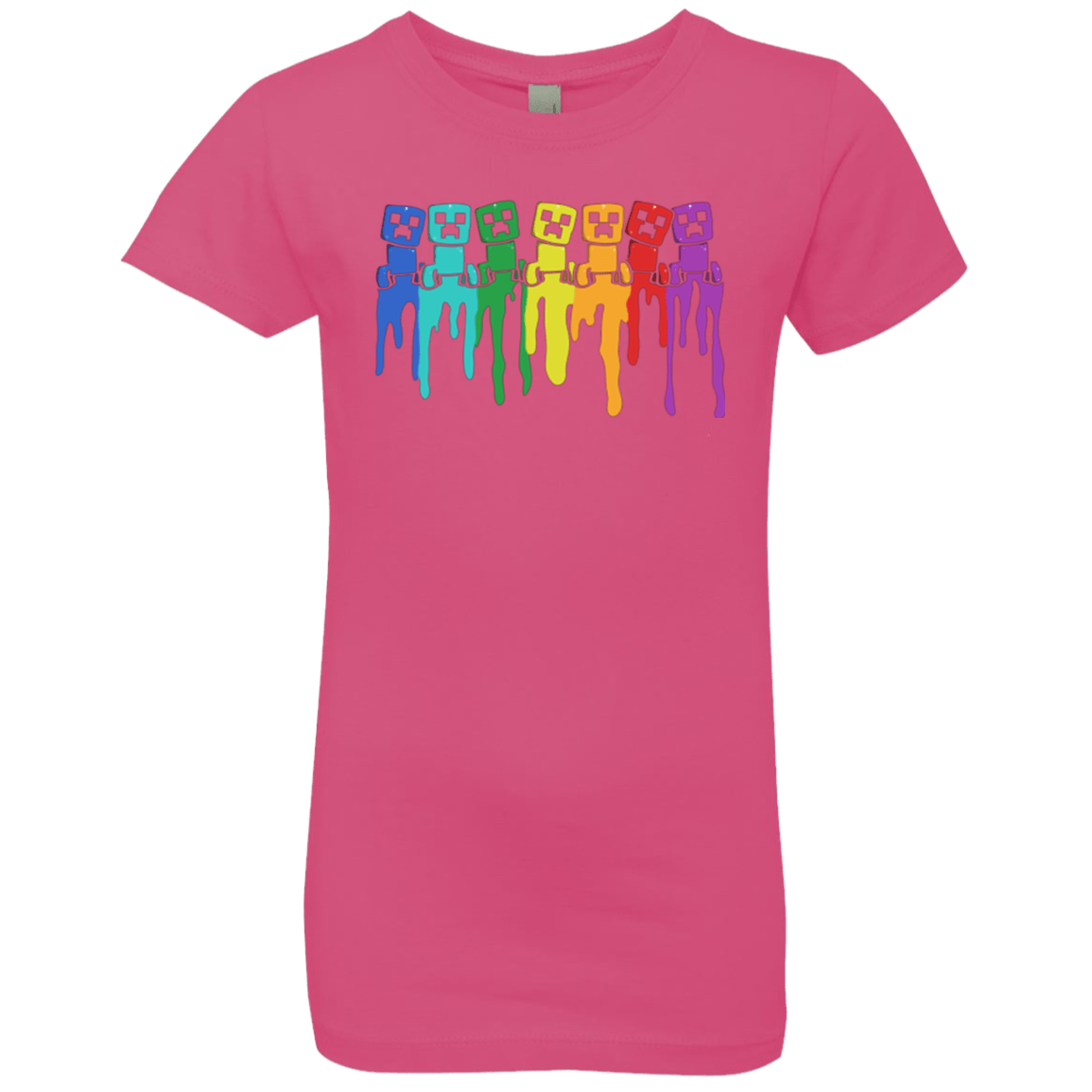 T-Shirts Hot Pink / YXS Rainbow Creeps Girls Premium T-Shirt