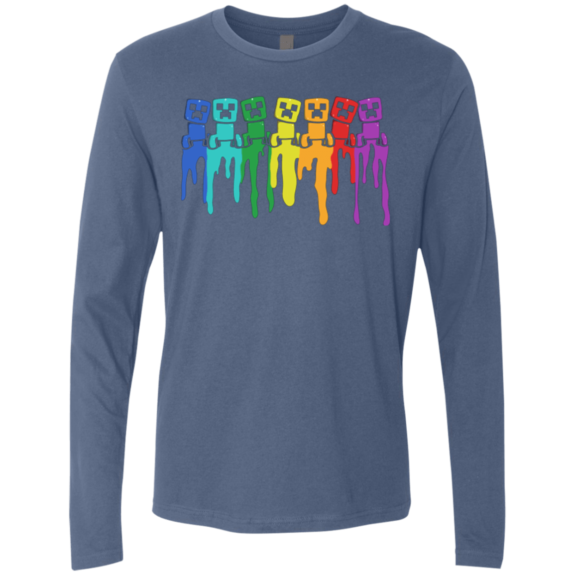 T-Shirts Indigo / Small Rainbow Creeps Men's Premium Long Sleeve