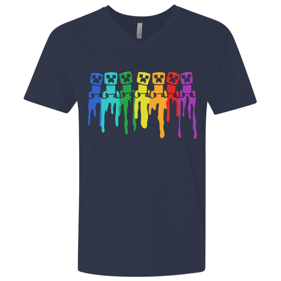 T-Shirts Midnight Navy / X-Small Rainbow Creeps Men's Premium V-Neck