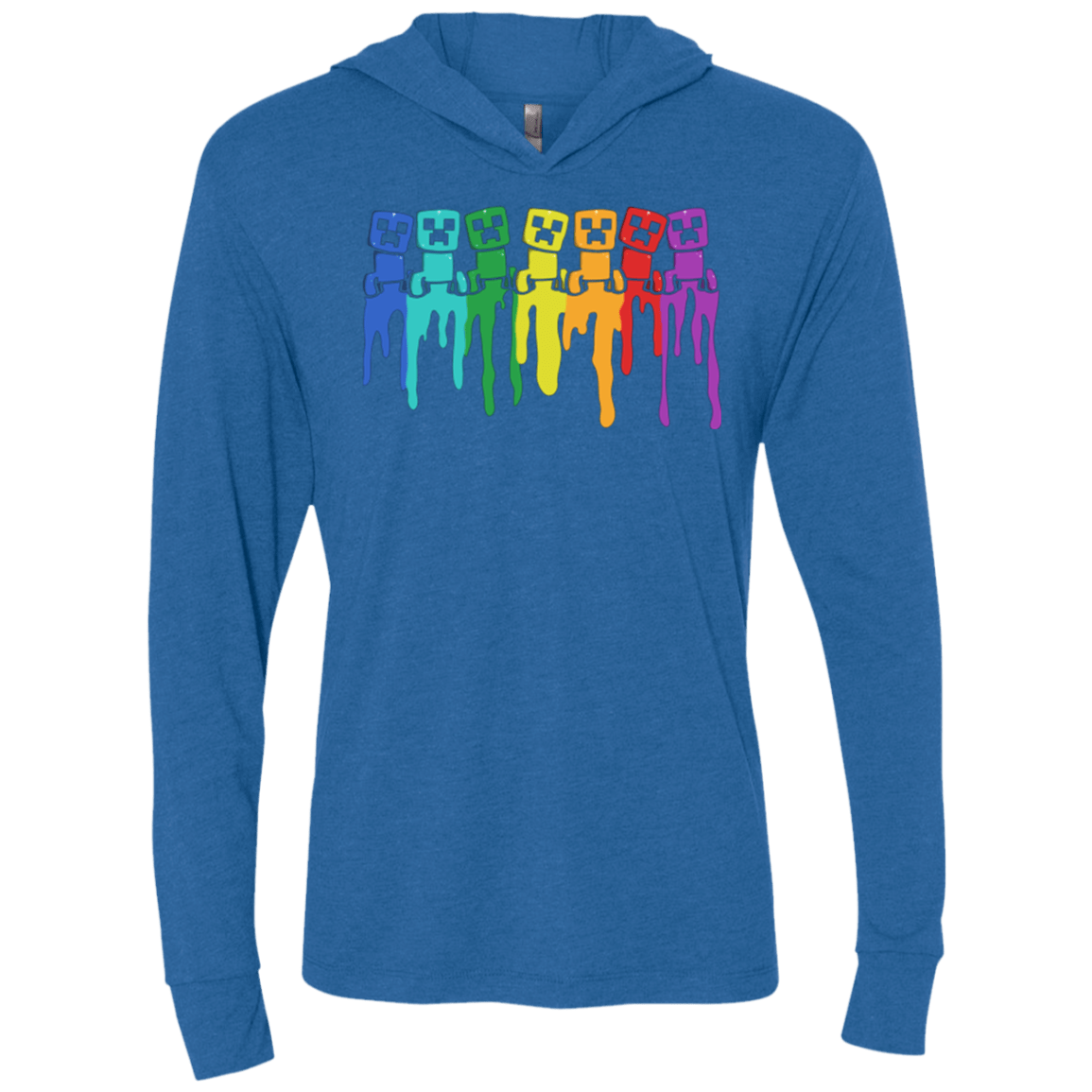T-Shirts Vintage Royal / X-Small Rainbow Creeps Triblend Long Sleeve Hoodie Tee