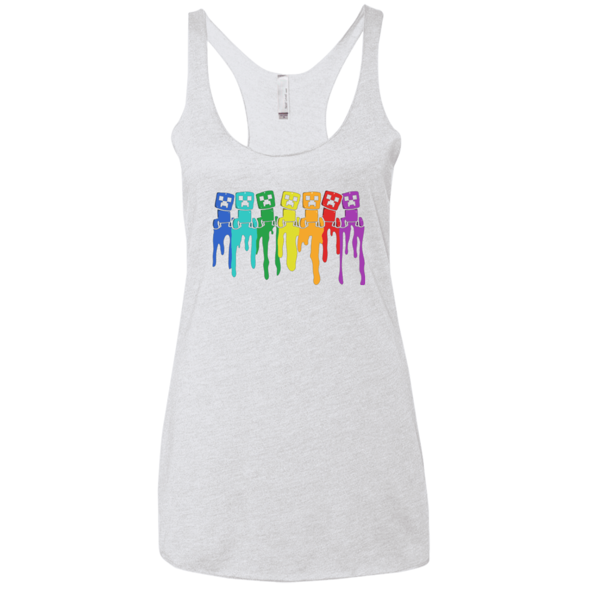 T-Shirts Heather White / X-Small Rainbow Creeps Women's Triblend Racerback Tank