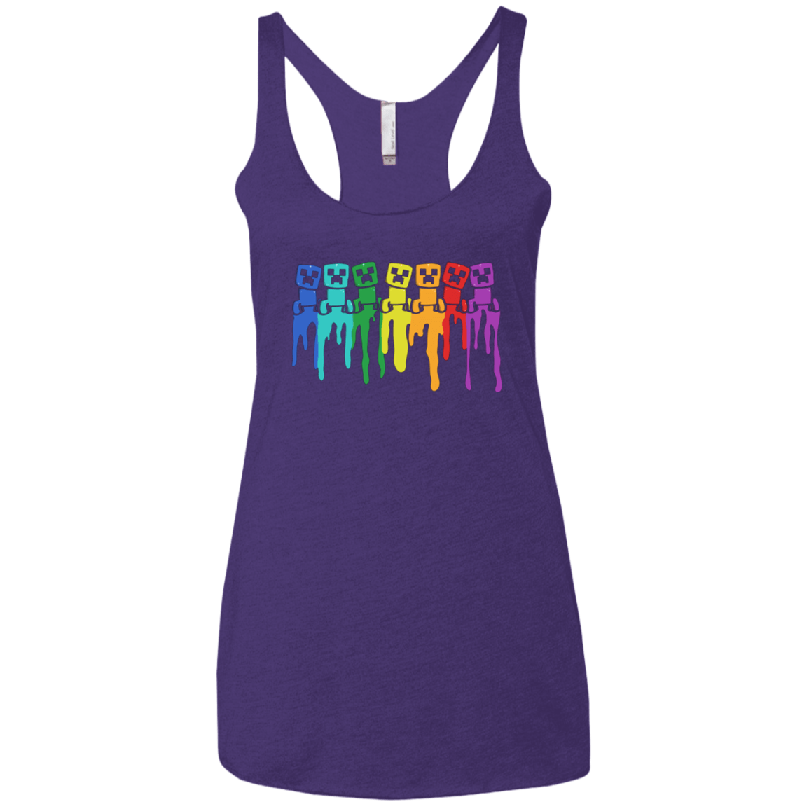 T-Shirts Purple / X-Small Rainbow Creeps Women's Triblend Racerback Tank