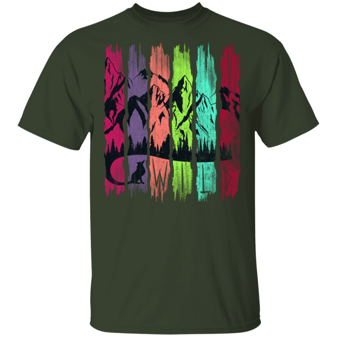 T-Shirts Forest / S Rainbow Fox Tail T-Shirt