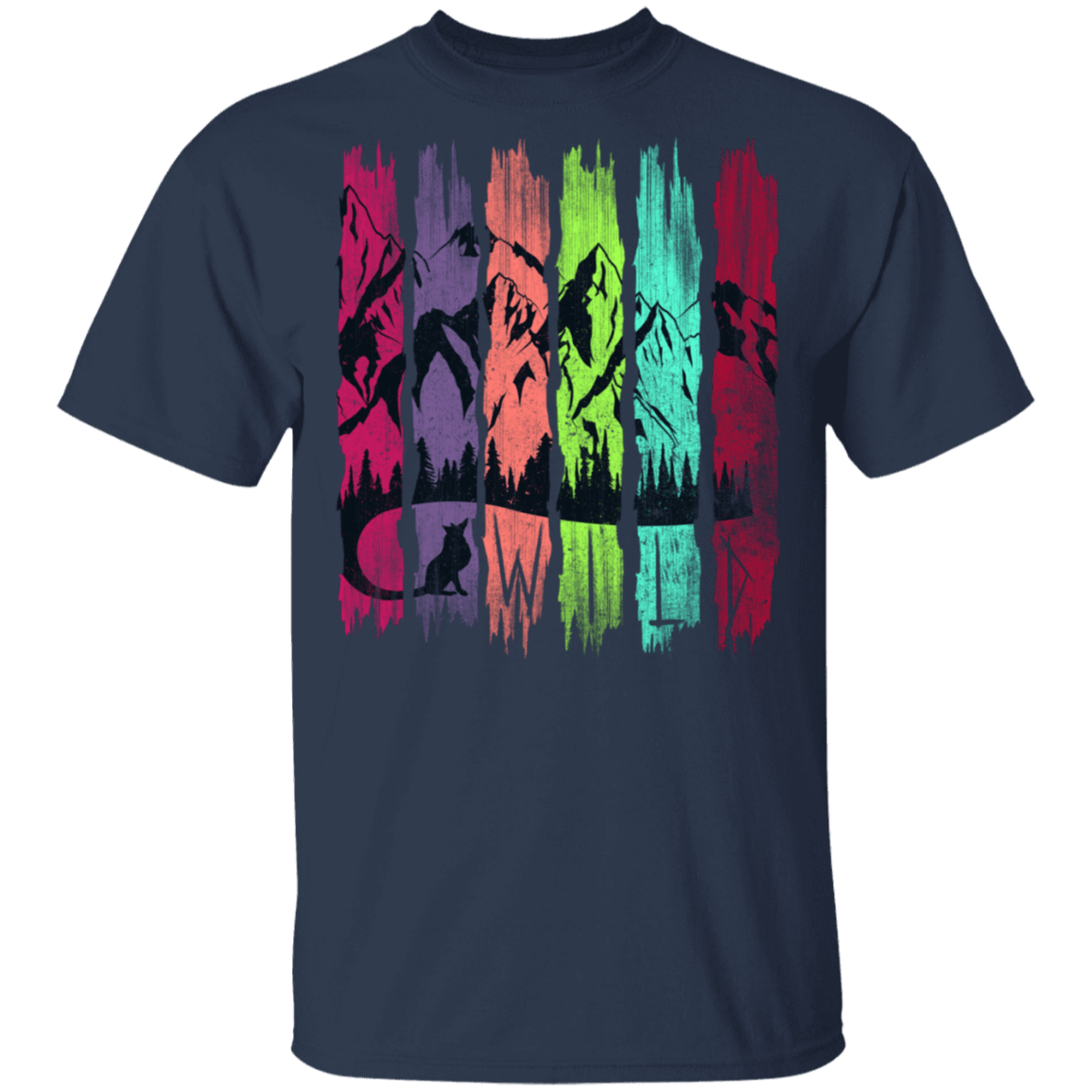 T-Shirts Navy / S Rainbow Fox Tail T-Shirt