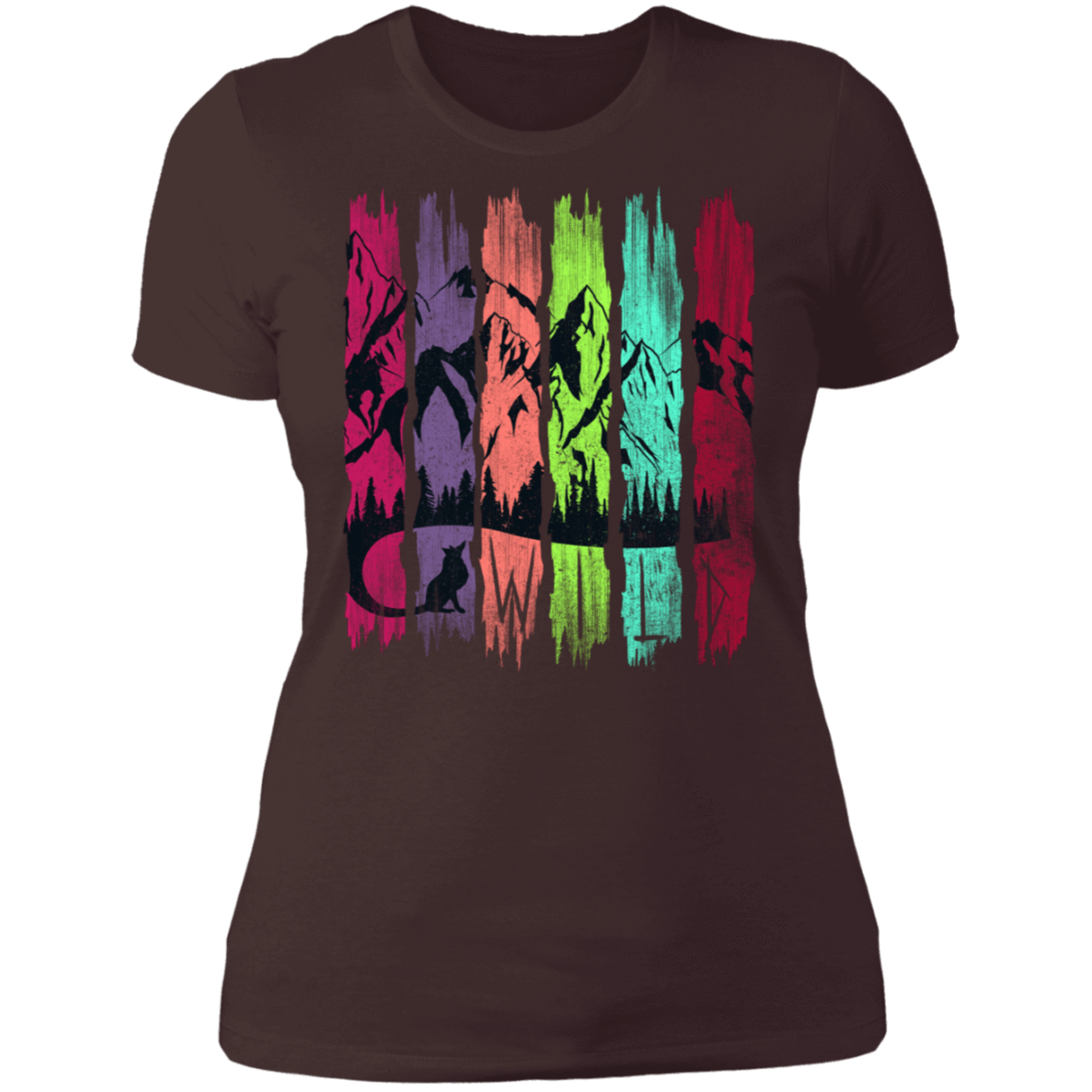 T-Shirts Dark Chocolate / S Rainbow Fox Tail Women's Premium T-Shirt