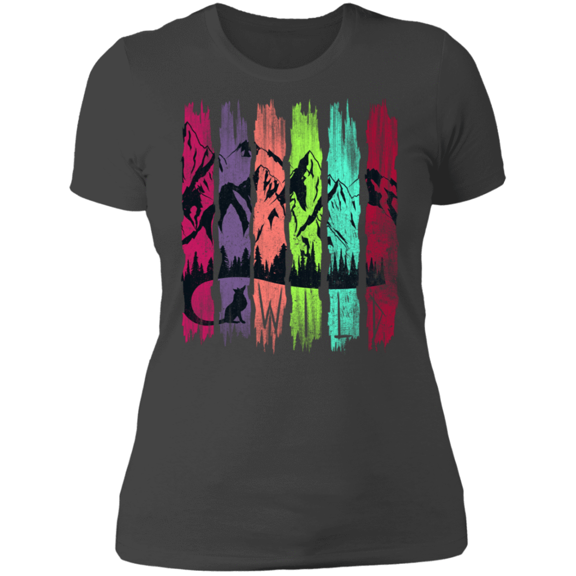 T-Shirts Heavy Metal / S Rainbow Fox Tail Women's Premium T-Shirt