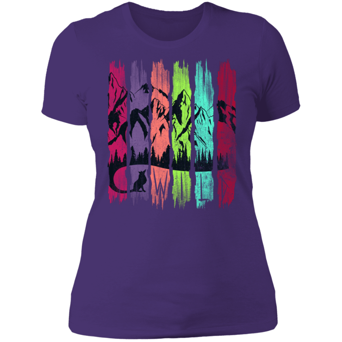 T-Shirts Purple Rush/ / S Rainbow Fox Tail Women's Premium T-Shirt