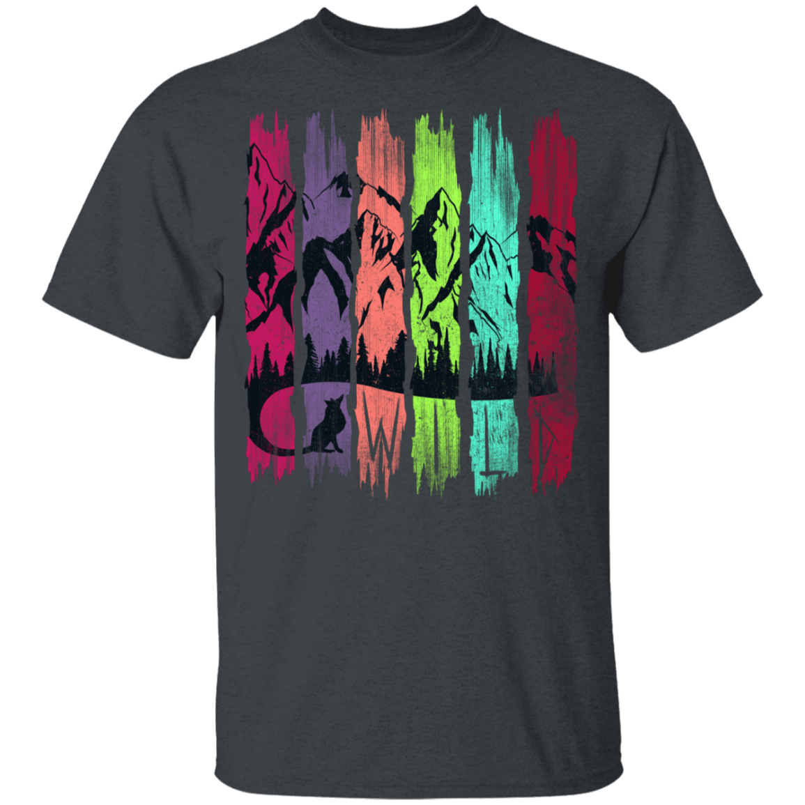 T-Shirts Dark Heather / YXS Rainbow Fox Tail Youth T-Shirt