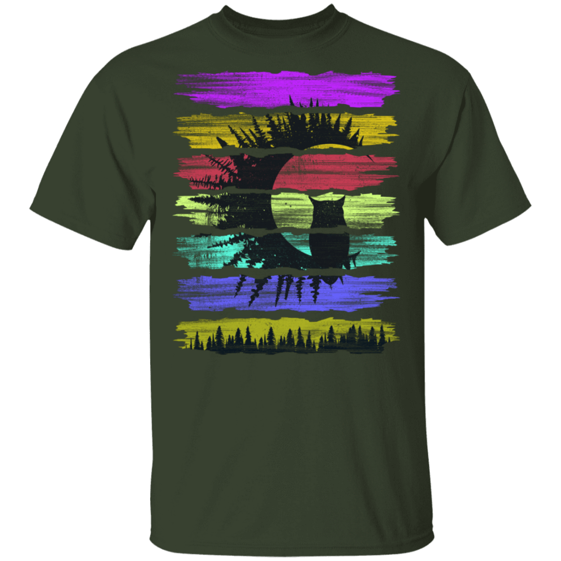 T-Shirts Forest / S Rainbow Owl T-Shirt