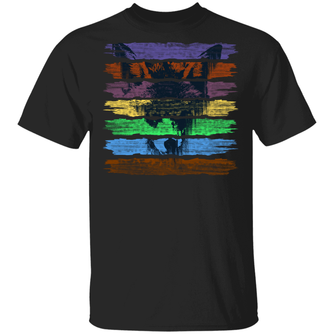 T-Shirts Black / S Rainbow Wolf T-Shirt