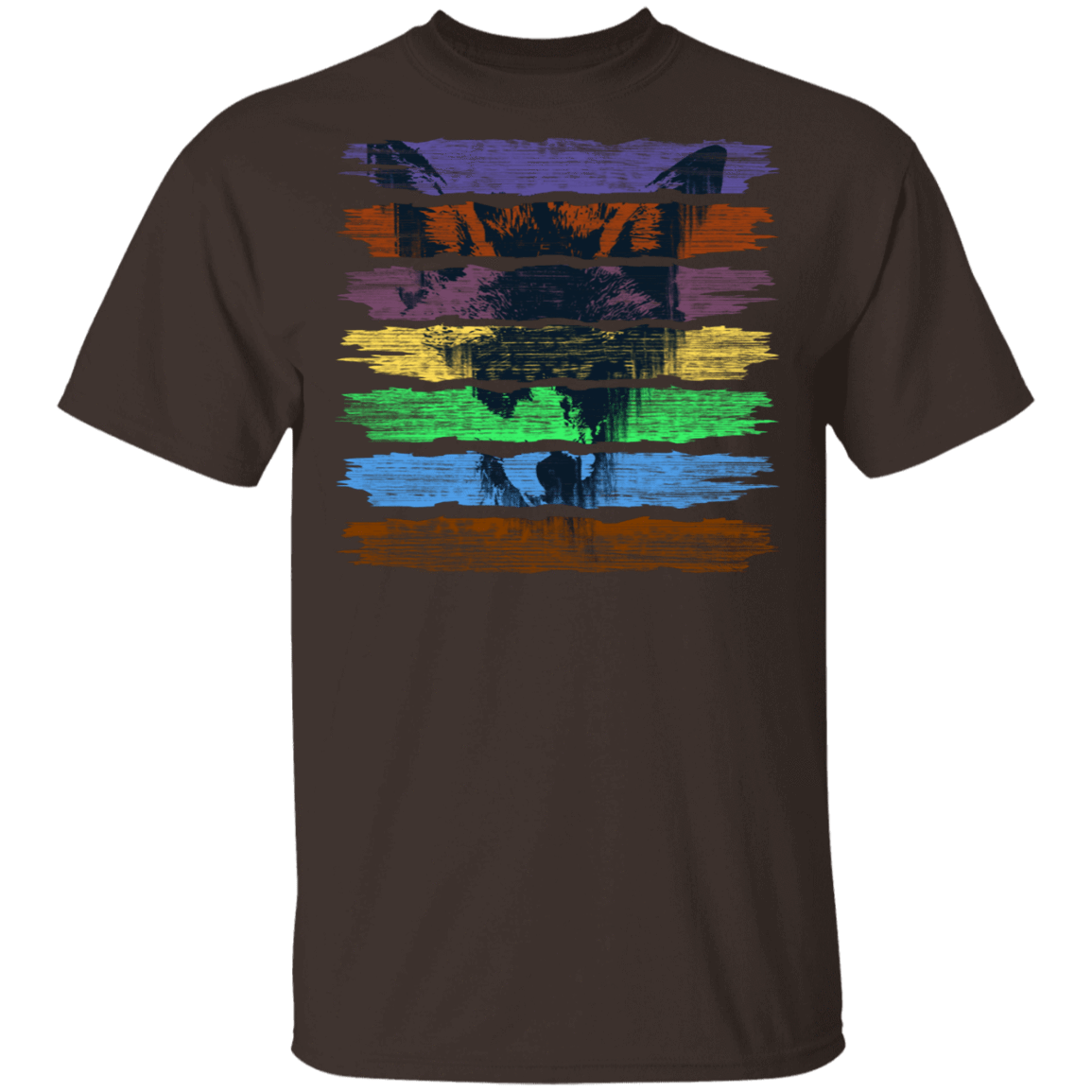 T-Shirts Dark Chocolate / S Rainbow Wolf T-Shirt