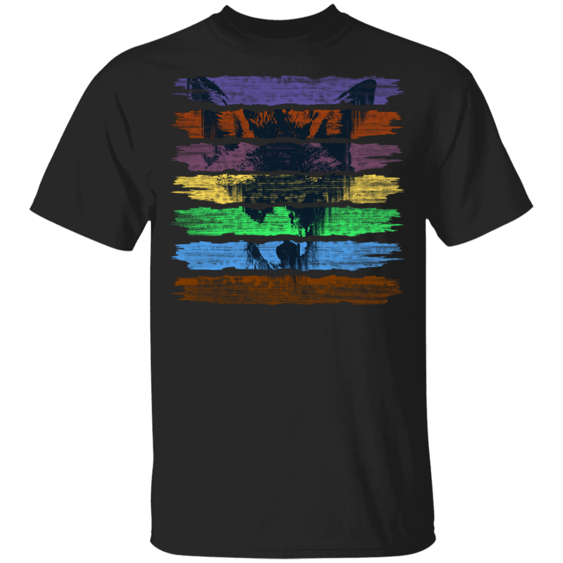 T-Shirts Black / YXS Rainbow Wolf Youth T-Shirt
