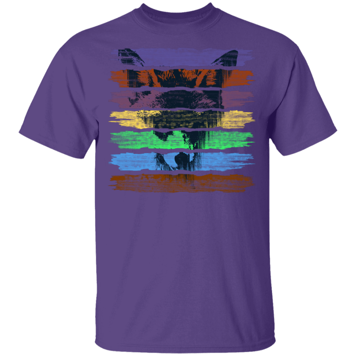 T-Shirts Purple / YXS Rainbow Wolf Youth T-Shirt