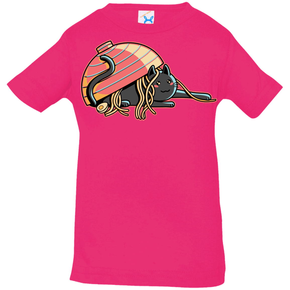 T-Shirts Hot Pink / 6 Months Ramen Loving Cat Infant Premium T-Shirt