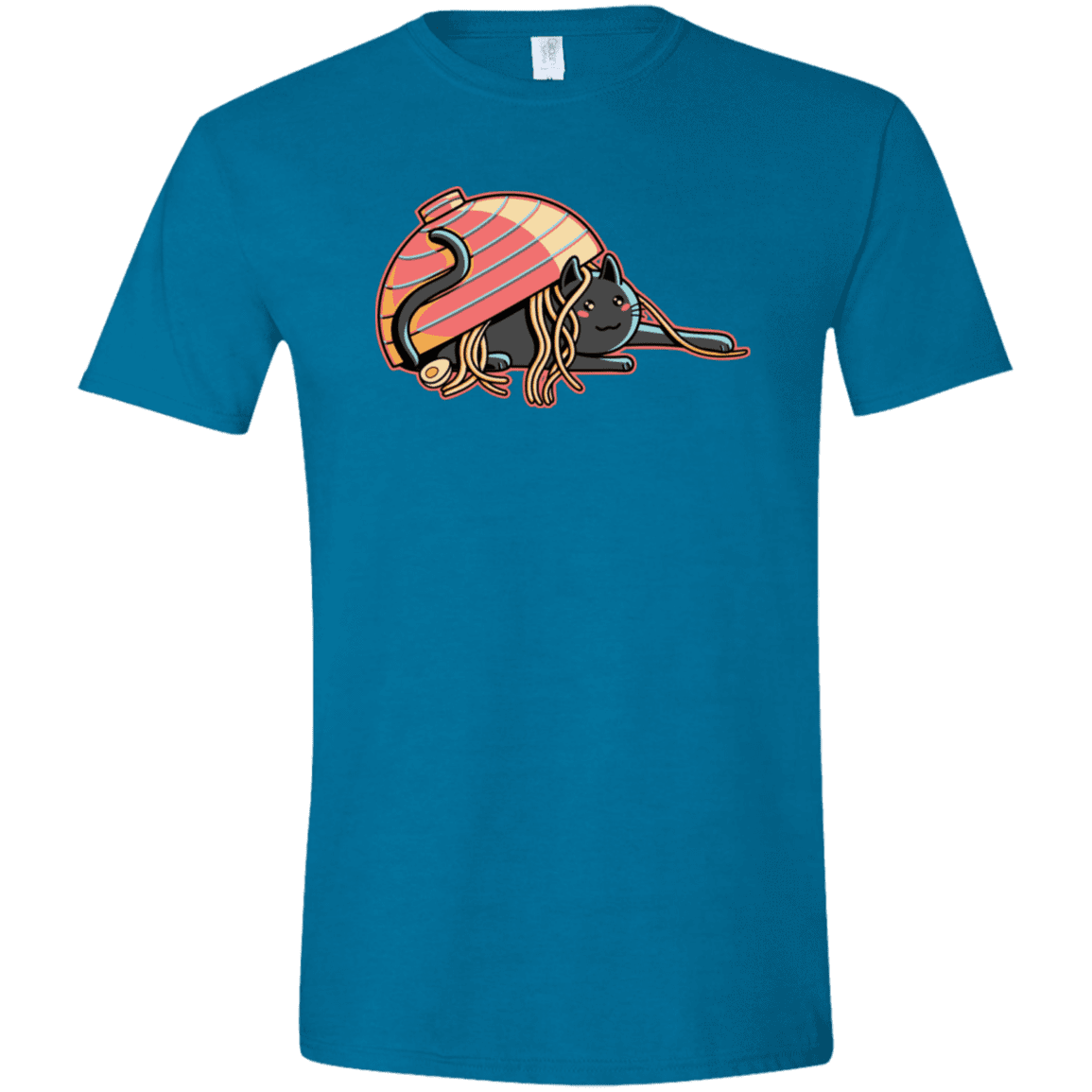 T-Shirts Antique Sapphire / S Ramen Loving Cat Men's Semi-Fitted Softstyle