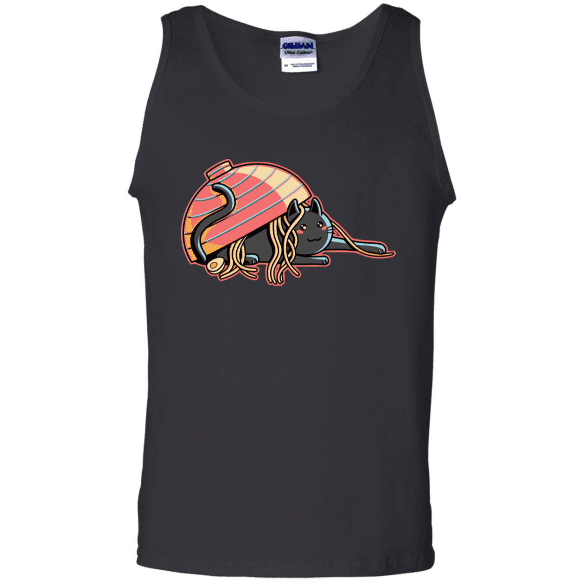 T-Shirts Black / S Ramen Loving Cat Men's Tank Top