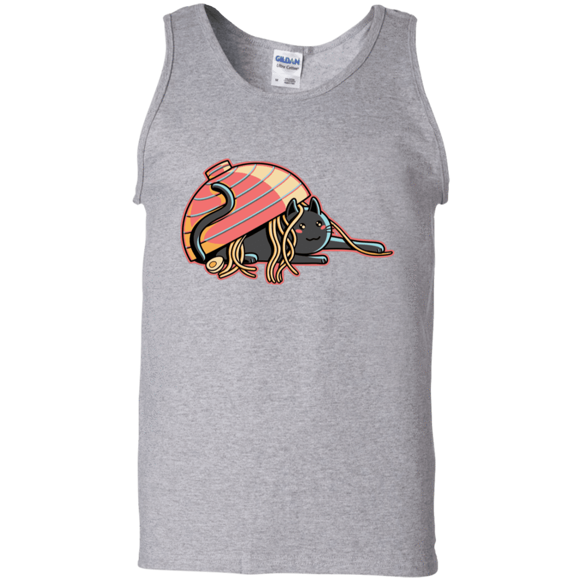 T-Shirts Sport Grey / S Ramen Loving Cat Men's Tank Top