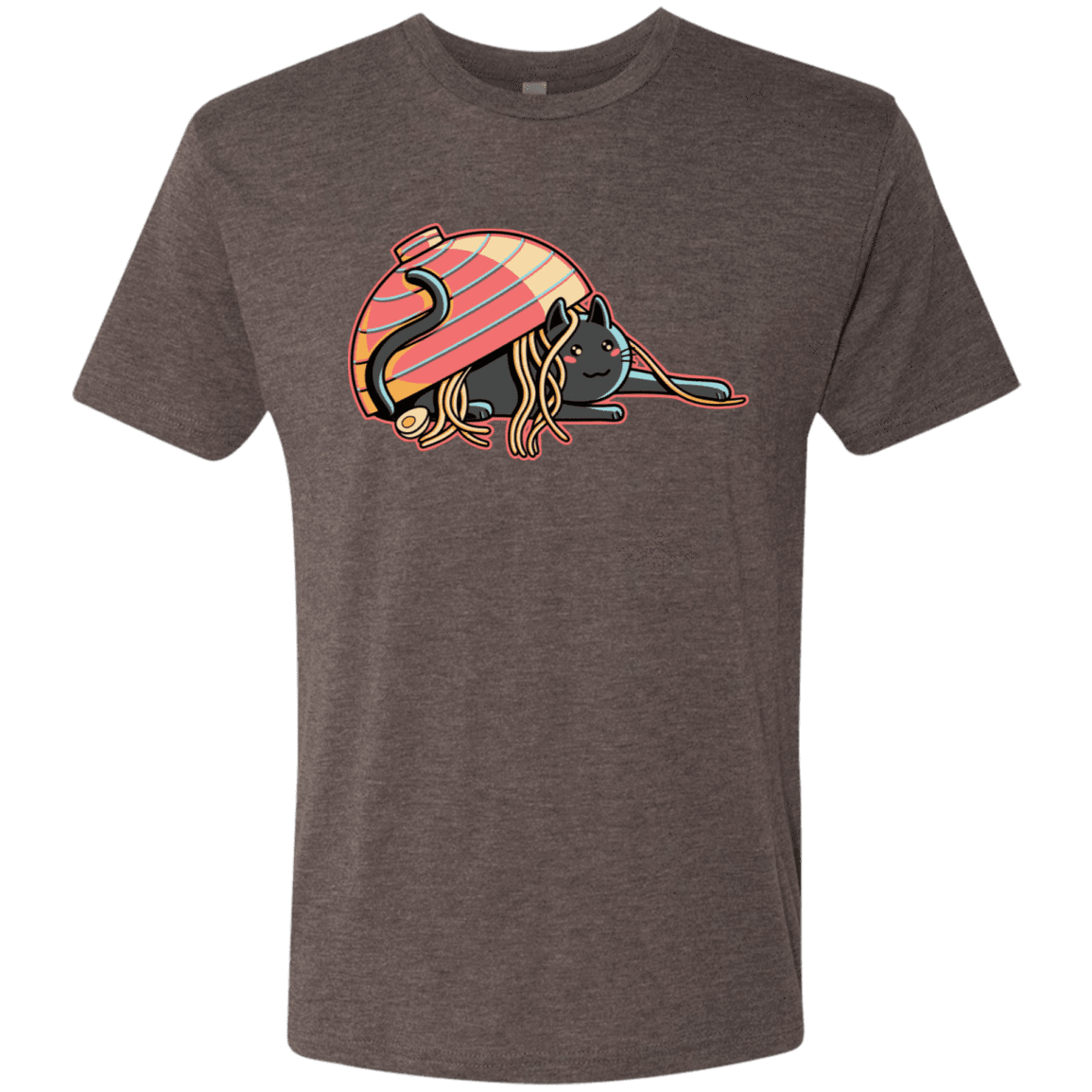 T-Shirts Macchiato / S Ramen Loving Cat Men's Triblend T-Shirt