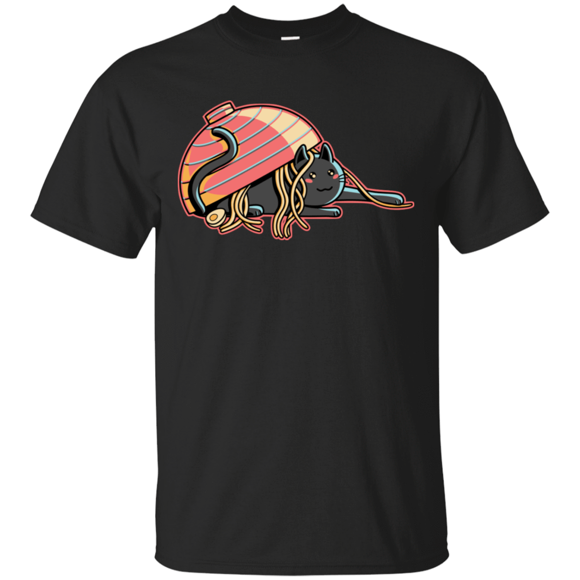 T-Shirts Black / S Ramen Loving Cat T-Shirt
