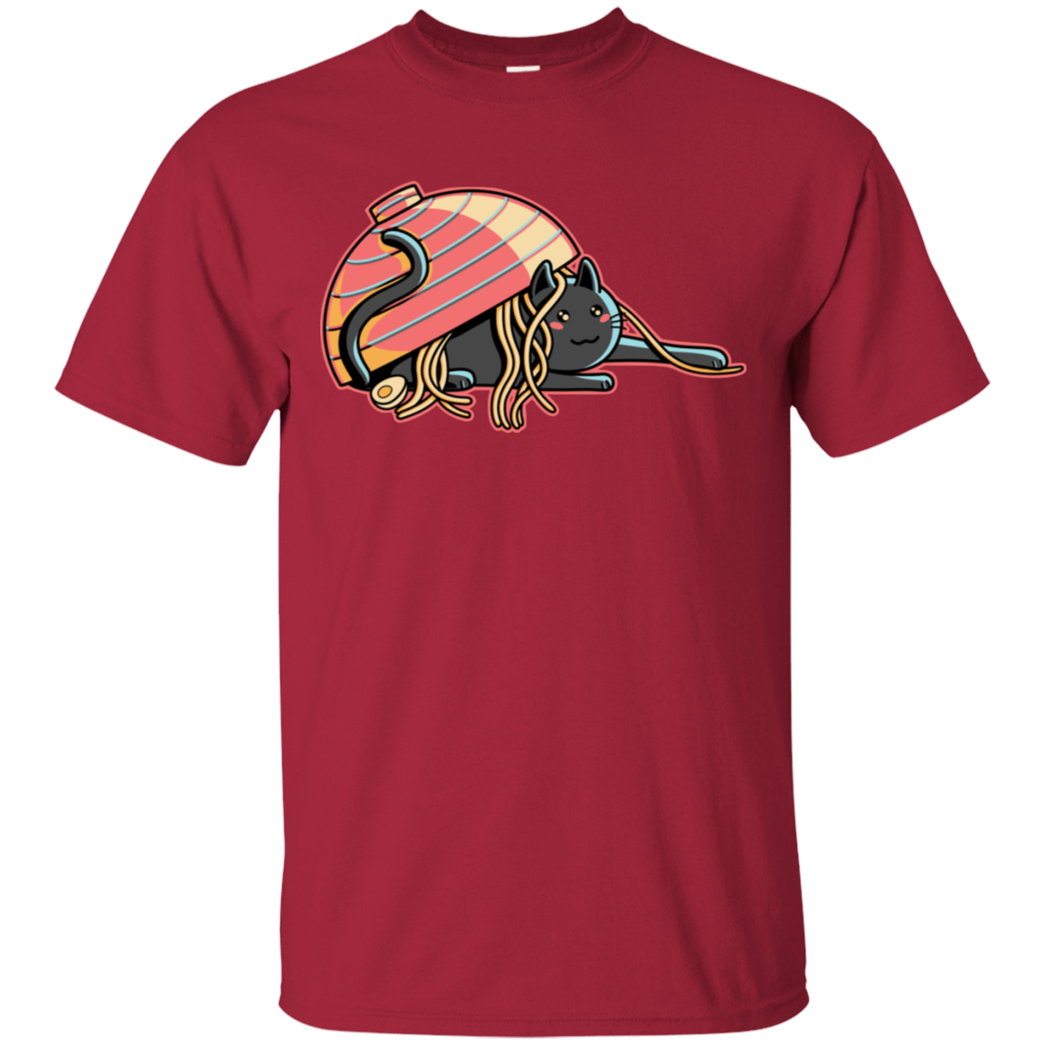 T-Shirts Cardinal / S Ramen Loving Cat T-Shirt