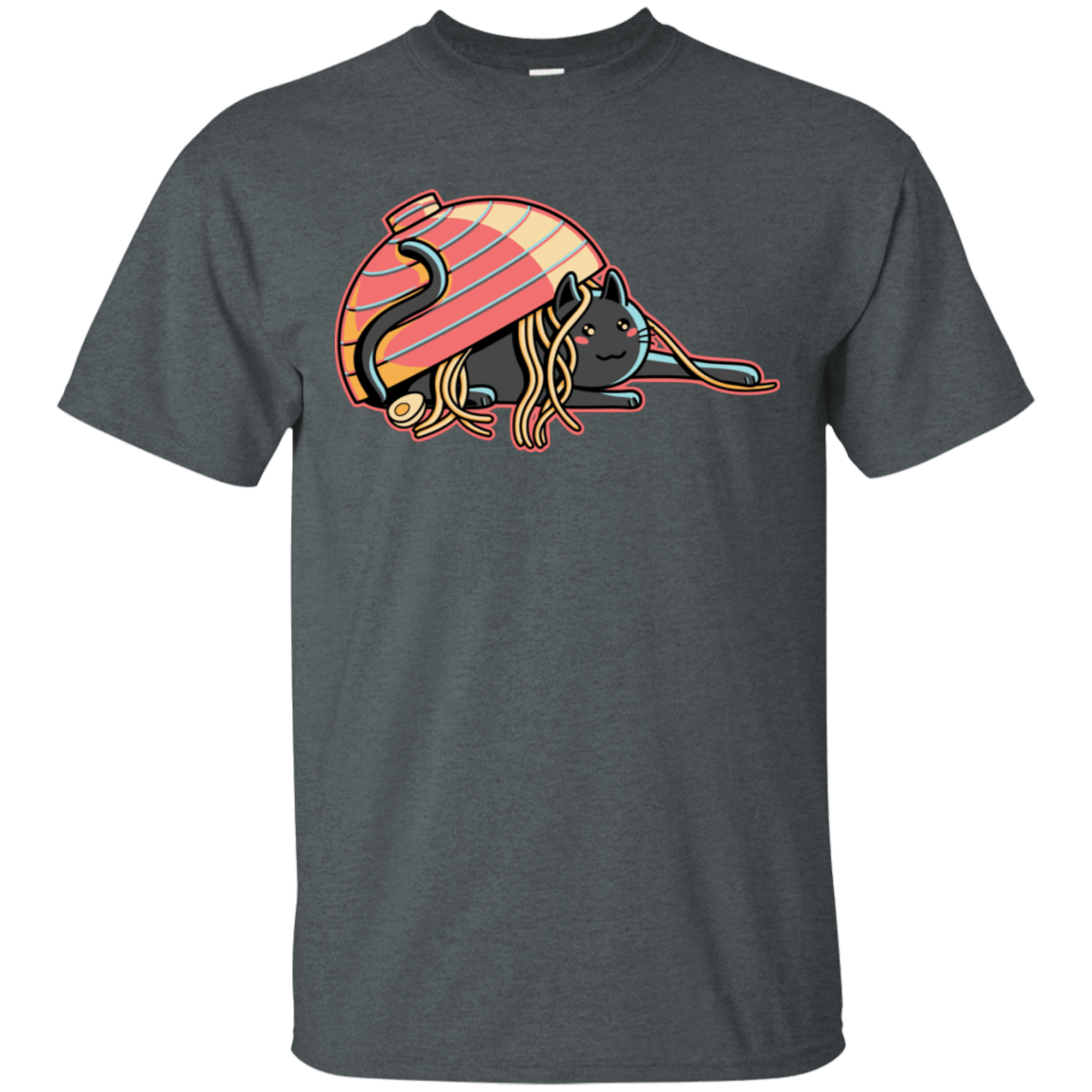 T-Shirts Dark Heather / S Ramen Loving Cat T-Shirt