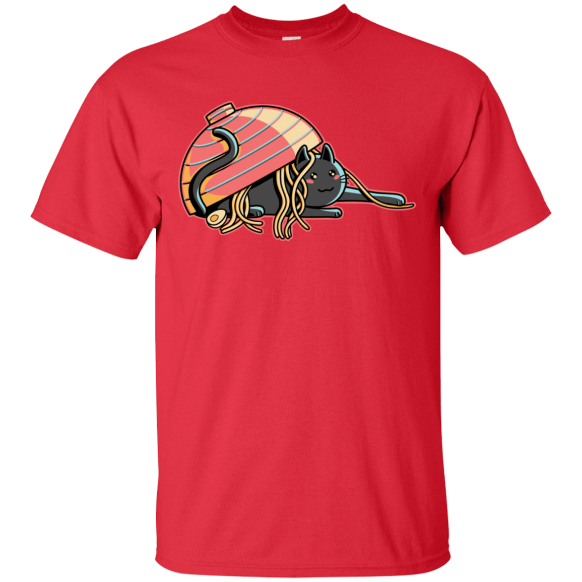 T-Shirts Red / S Ramen Loving Cat T-Shirt