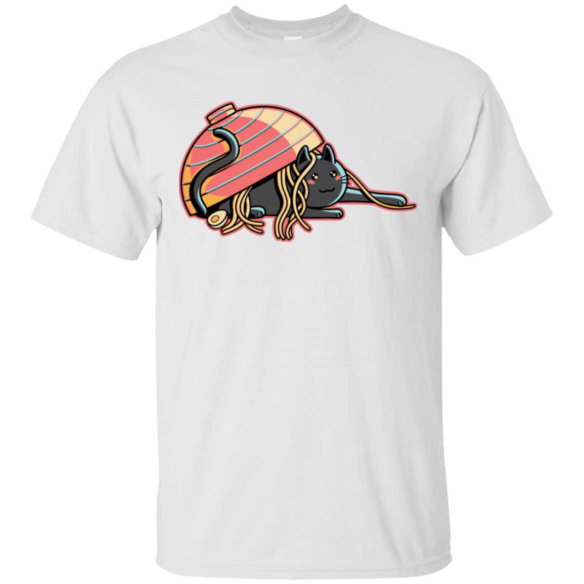 T-Shirts White / S Ramen Loving Cat T-Shirt