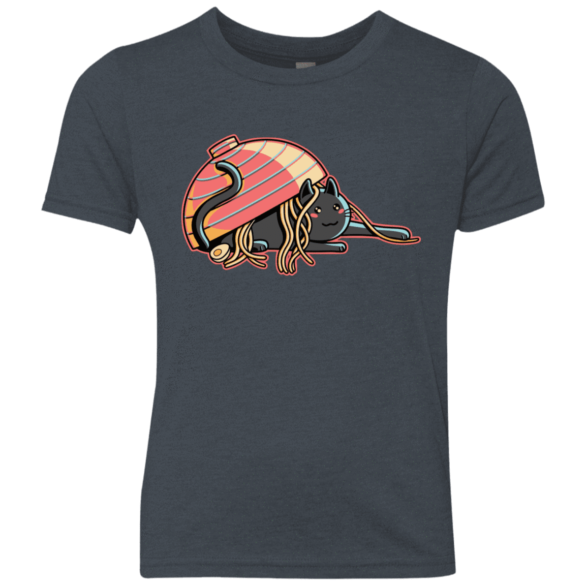 T-Shirts Vintage Navy / YXS Ramen Loving Cat Youth Triblend T-Shirt