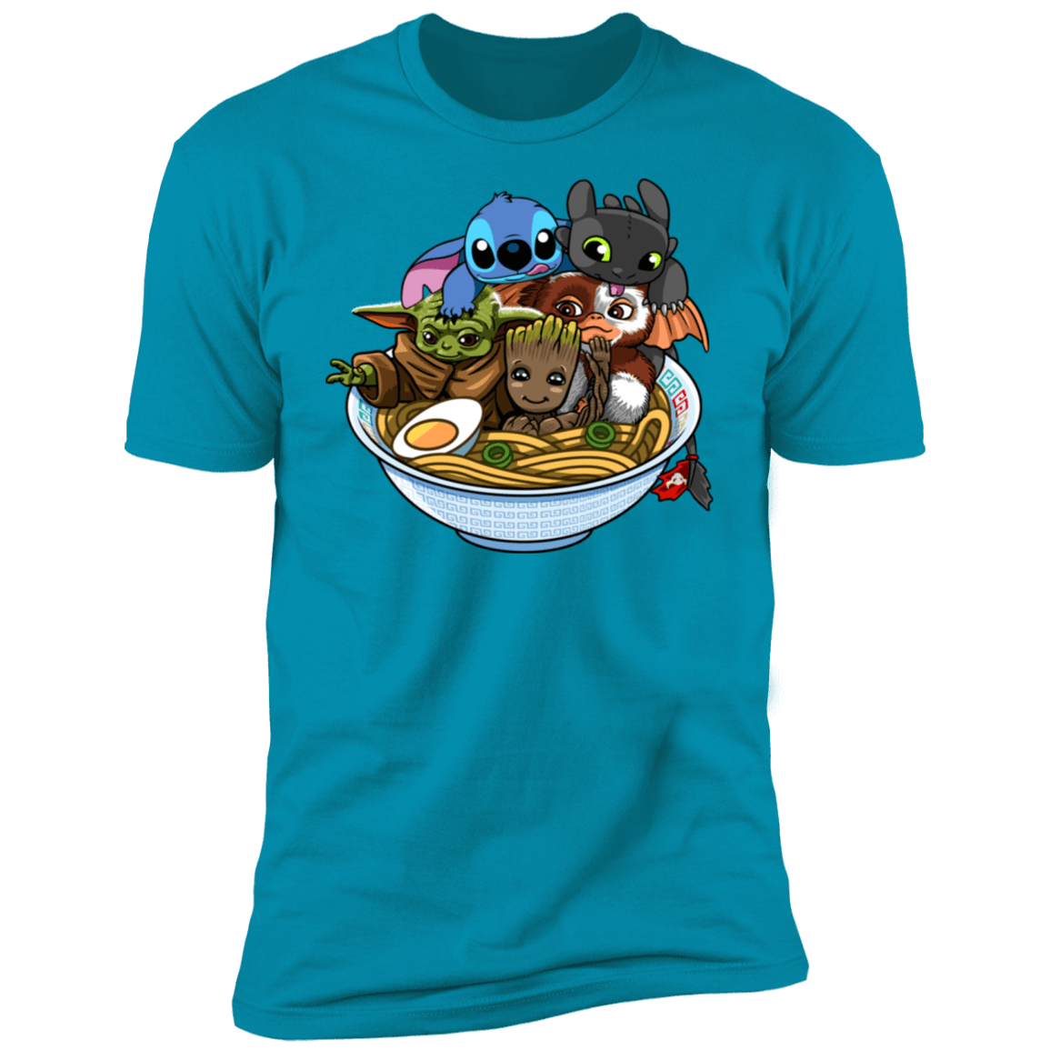 T-Shirts Turquoise / S Ramen Team Kawaii Men's Premium T-Shirt