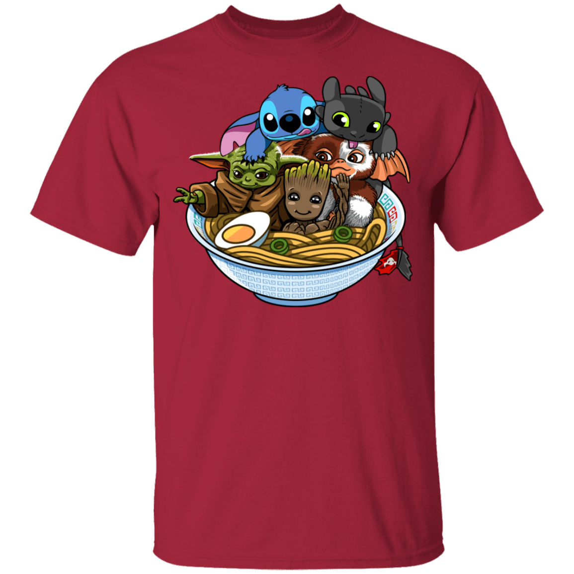 T-Shirts Cardinal / YXS Ramen Team Kawaii Youth T-Shirt