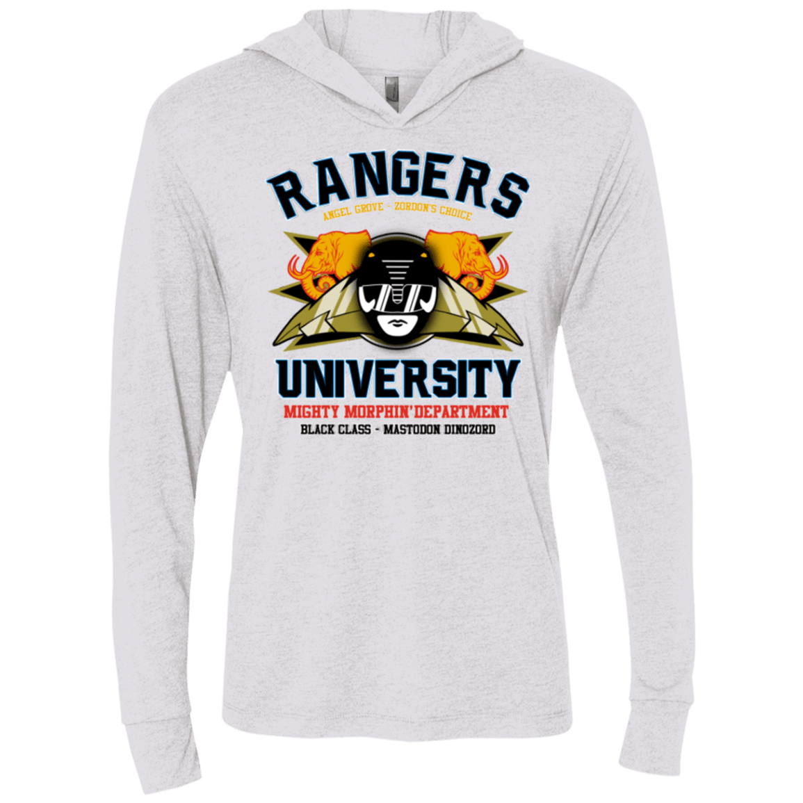 T-Shirts Heather White / X-Small Rangers U Black Ranger Triblend Long Sleeve Hoodie Tee
