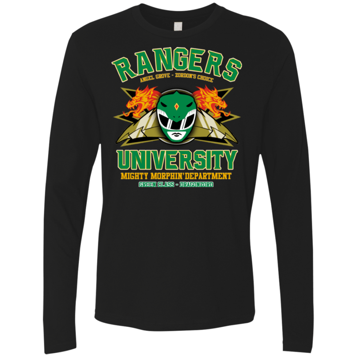 T-Shirts Black / Small Rangers U Green Ranger Men's Premium Long Sleeve