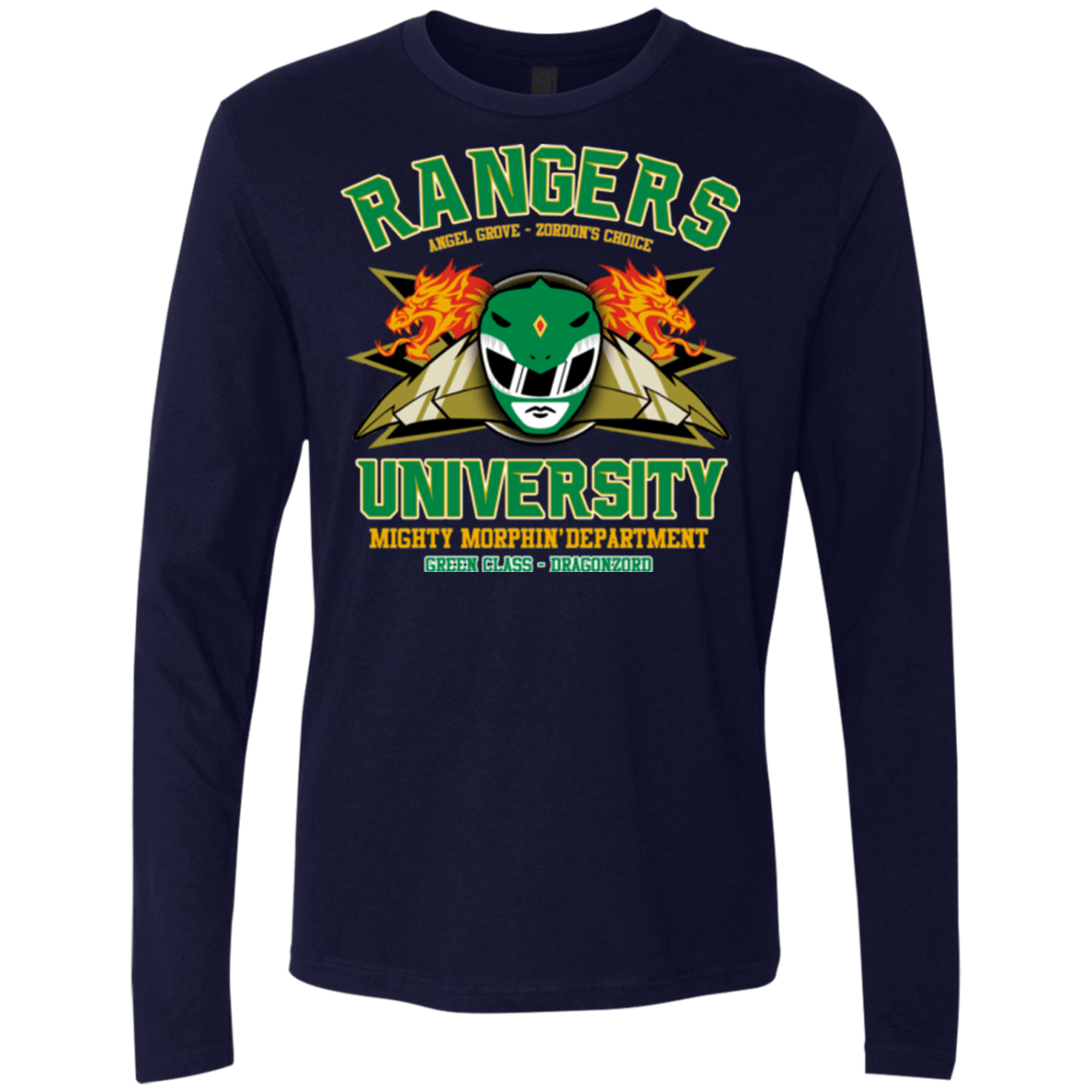 T-Shirts Midnight Navy / Small Rangers U Green Ranger Men's Premium Long Sleeve