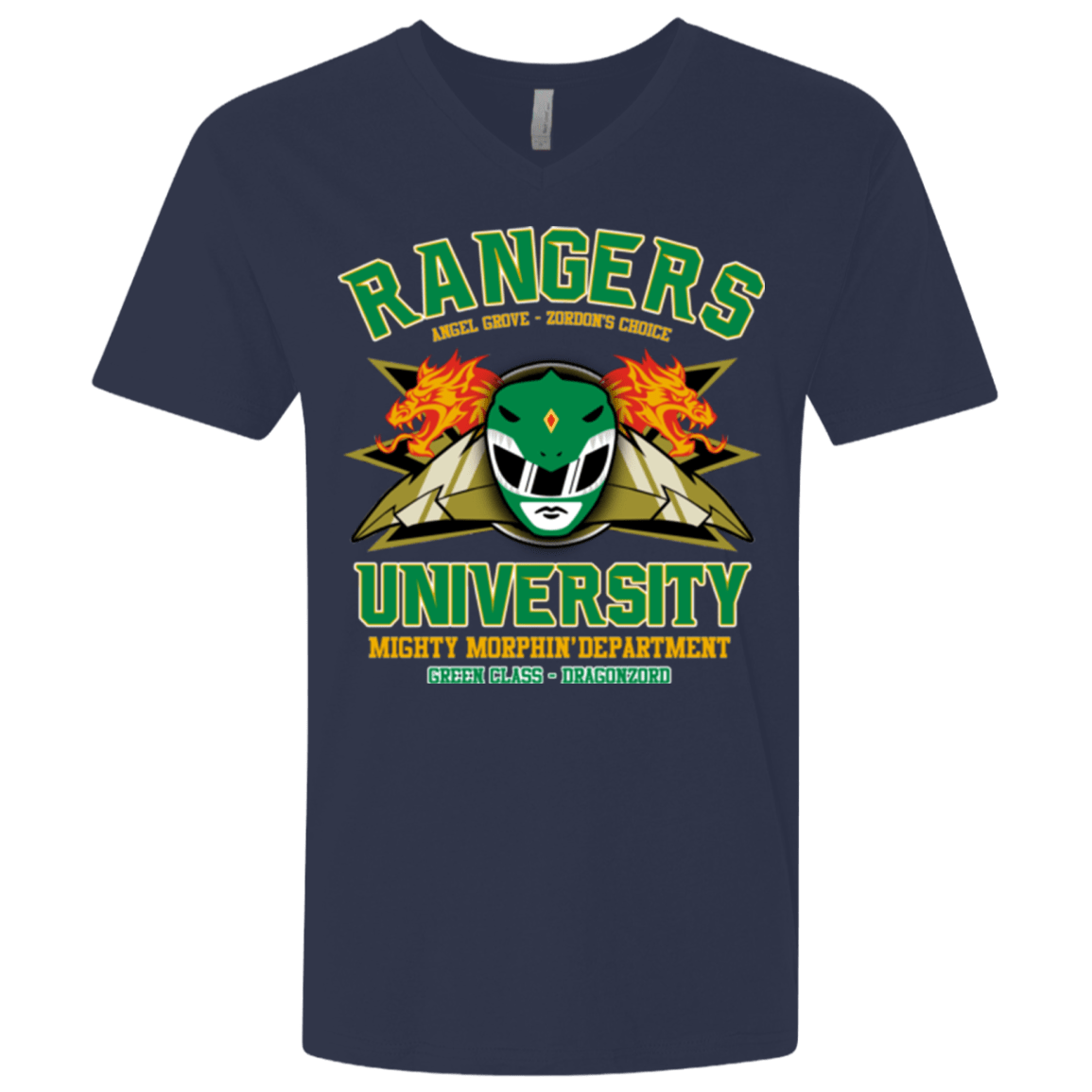 T-Shirts Midnight Navy / X-Small Rangers U Green Ranger Men's Premium V-Neck