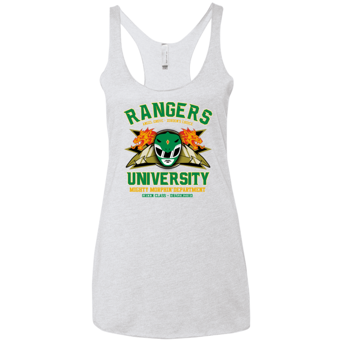 T-Shirts Heather White / X-Small Rangers U Green Ranger Women's Triblend Racerback Tank