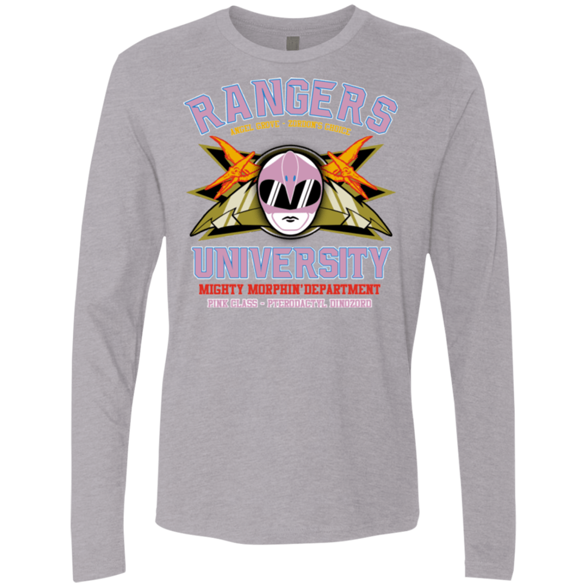 T-Shirts Heather Grey / Small Rangers U Pink Ranger Men's Premium Long Sleeve