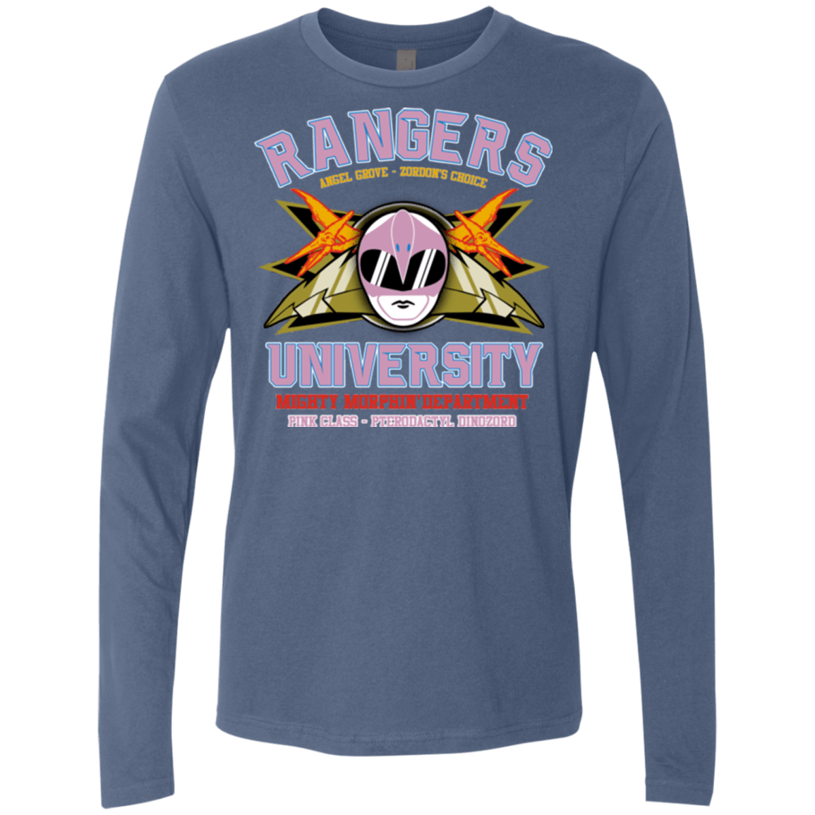T-Shirts Indigo / Small Rangers U Pink Ranger Men's Premium Long Sleeve