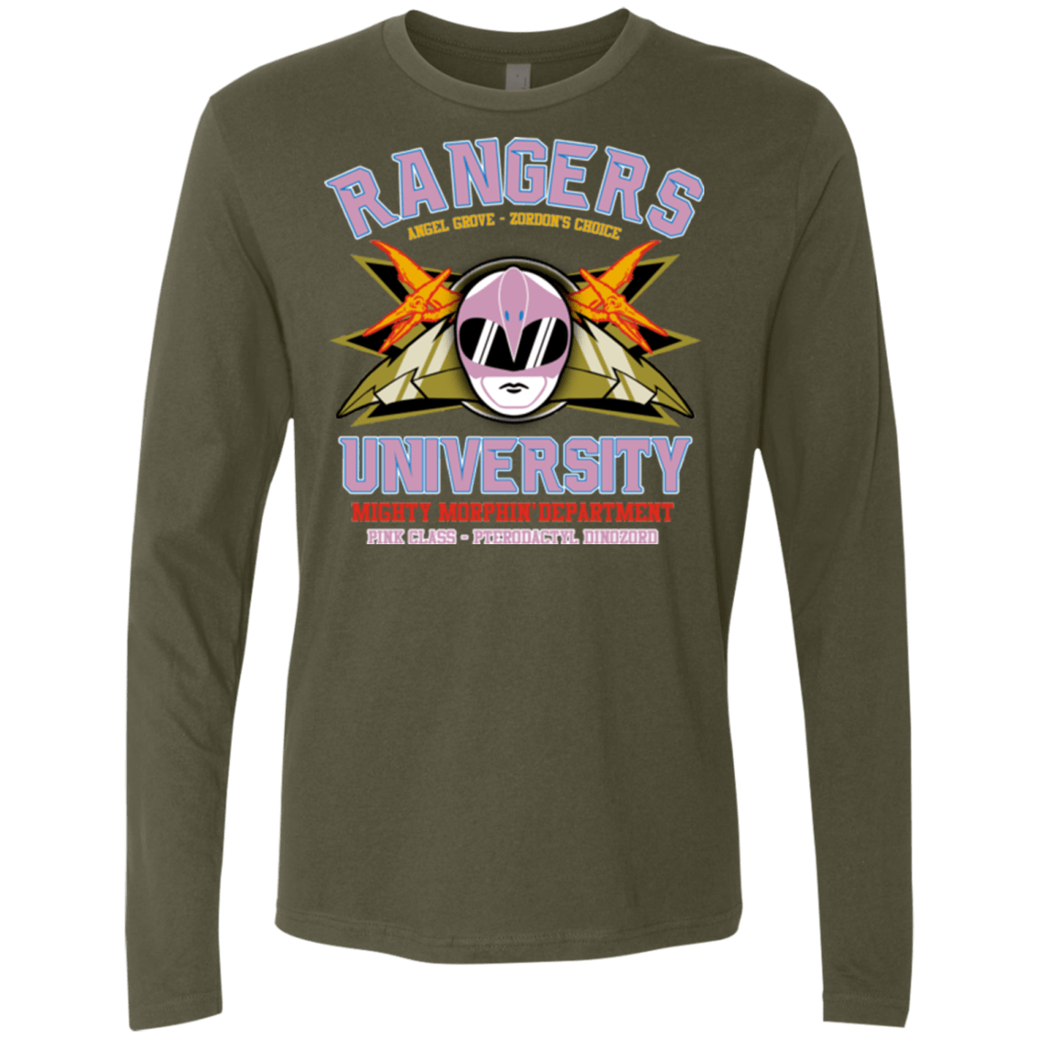T-Shirts Military Green / Small Rangers U Pink Ranger Men's Premium Long Sleeve