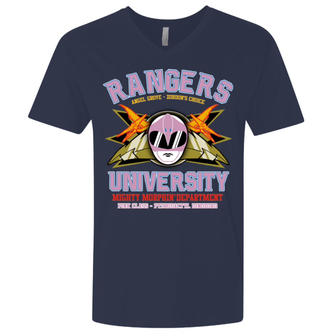 T-Shirts Midnight Navy / X-Small Rangers U Pink Ranger Men's Premium V-Neck
